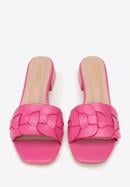 Braided sandals with low heel, pink, 98-DP-201-P-41, Photo 3