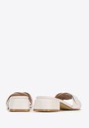 Braided sandals with low heel, cream, 98-DP-201-0-40, Photo 4
