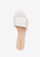 Braided sandals with low heel, cream, 98-DP-201-1-38, Photo 5