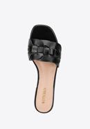 Braided sandals with low heel, black, 98-DP-201-P-41, Photo 5