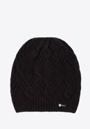 Women's winter cable knit beanie, black, 97-HF-104-7, Photo 1