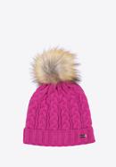 Women's cable knit winter hat, pink, 97-HF-016-1, Photo 1