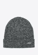 Men's ribbed winter hat, black-white, 97-HF-009-Z, Photo 1