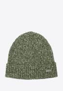 Men's ribbed winter hat, green-white, 97-HF-009-Z, Photo 1