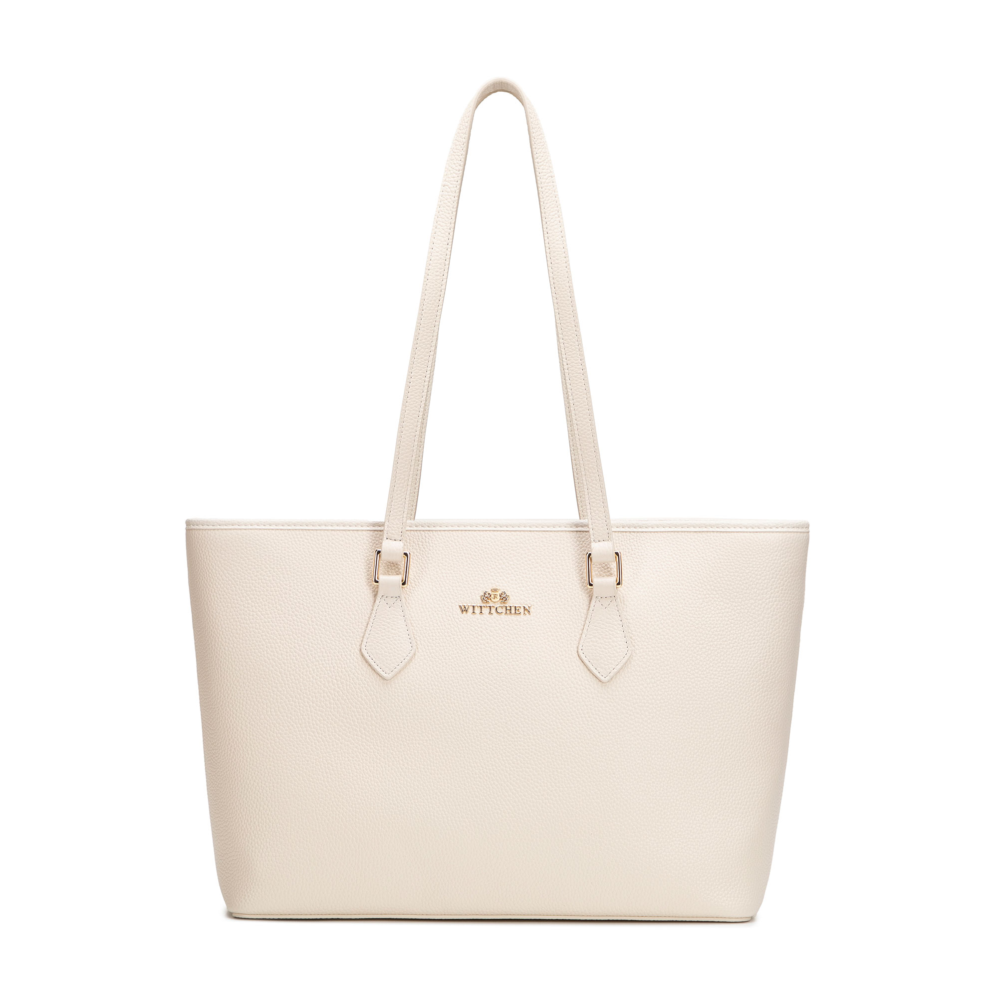 Dámska shopper kabelka z imitácie kože krémová 102-4E-626-0, Vyberte variant krémová