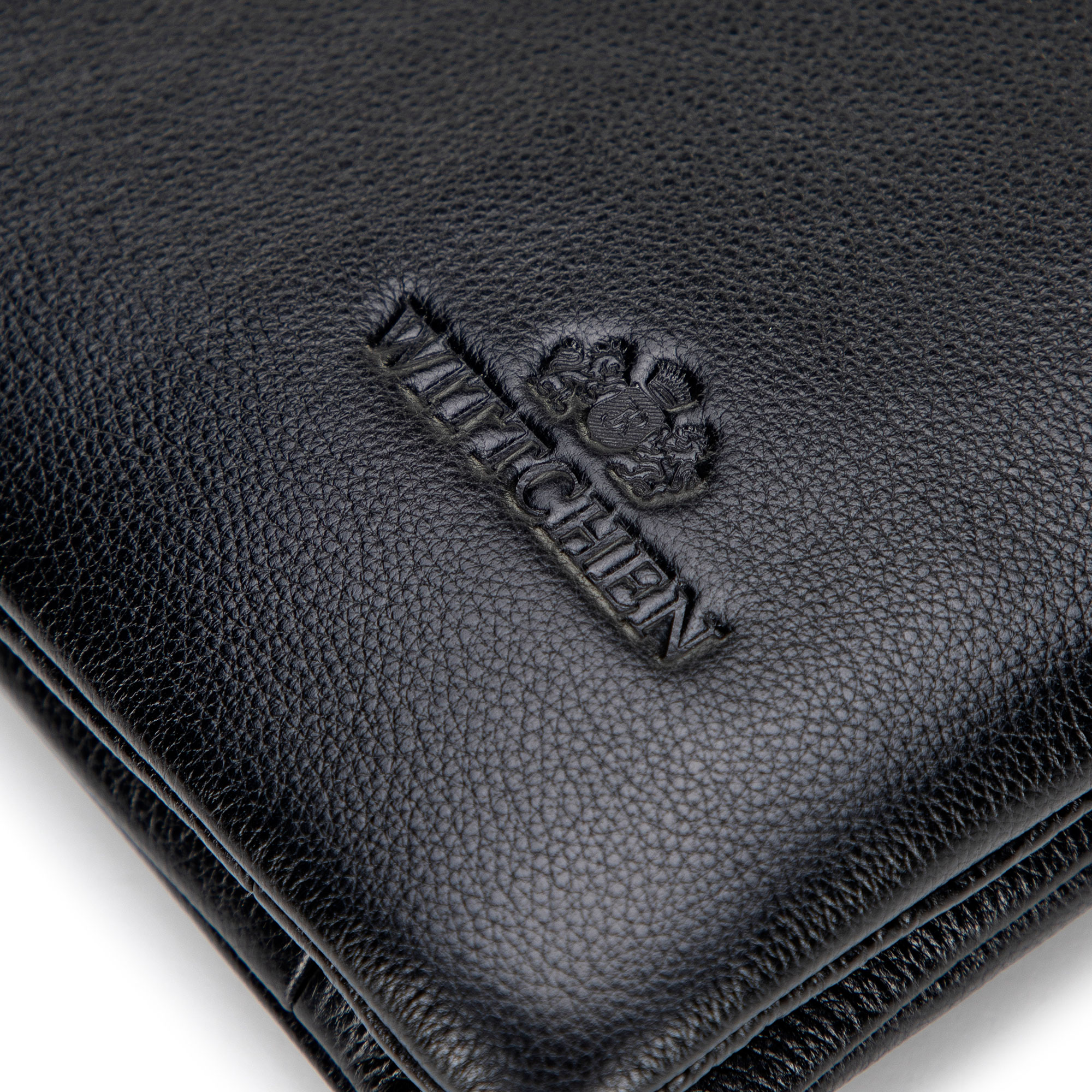 Čierno-strieborná dvojkomorová crossbody kabelka z prírodnej kože s prešívaním 101-4E-608-1S, Vyberte variant čierno-strieborná