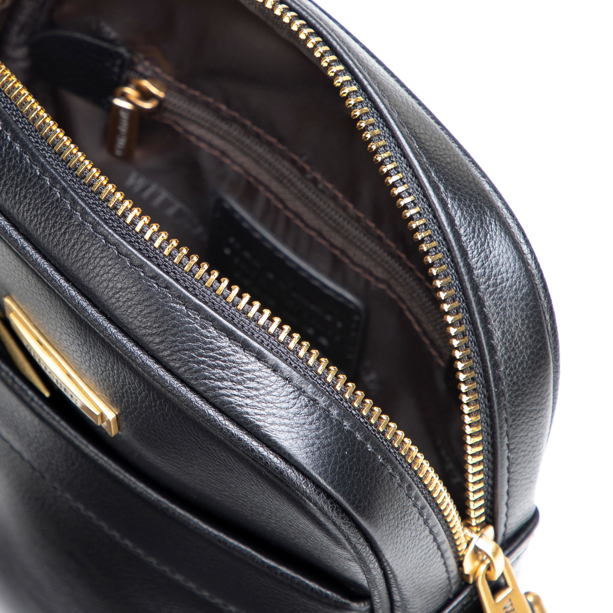 Pánska kožená crossbody taška čierno-zlatá 102-4U-606-1G, Vyberte variant čierno-zlatá
