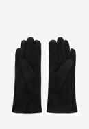 Damskie rękawiczki z ozdobnym obszyciem i kokardą, czarny, 39-6P-012-3-S/M, Zdjęcie 2