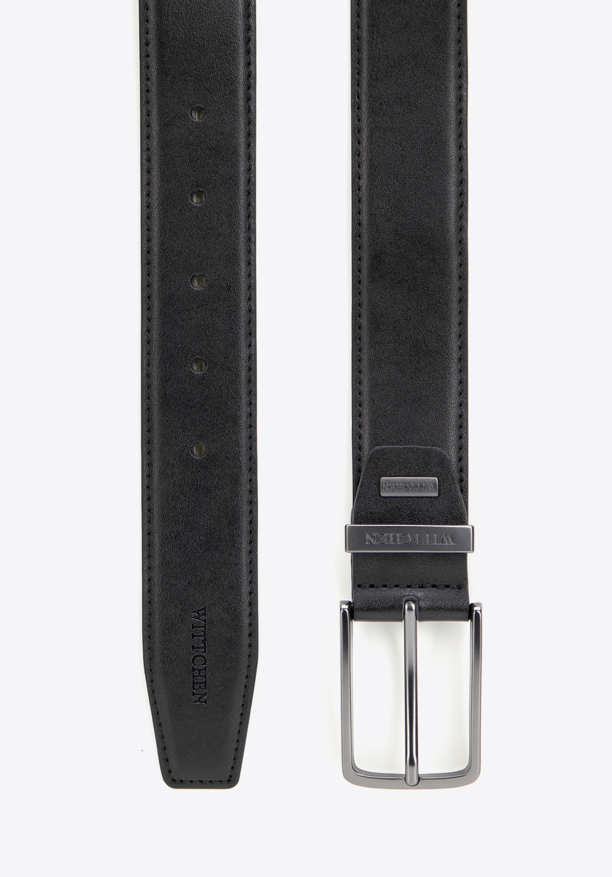 Men's classic leather belt, black, 102-8M-110-1-10, Photo 1