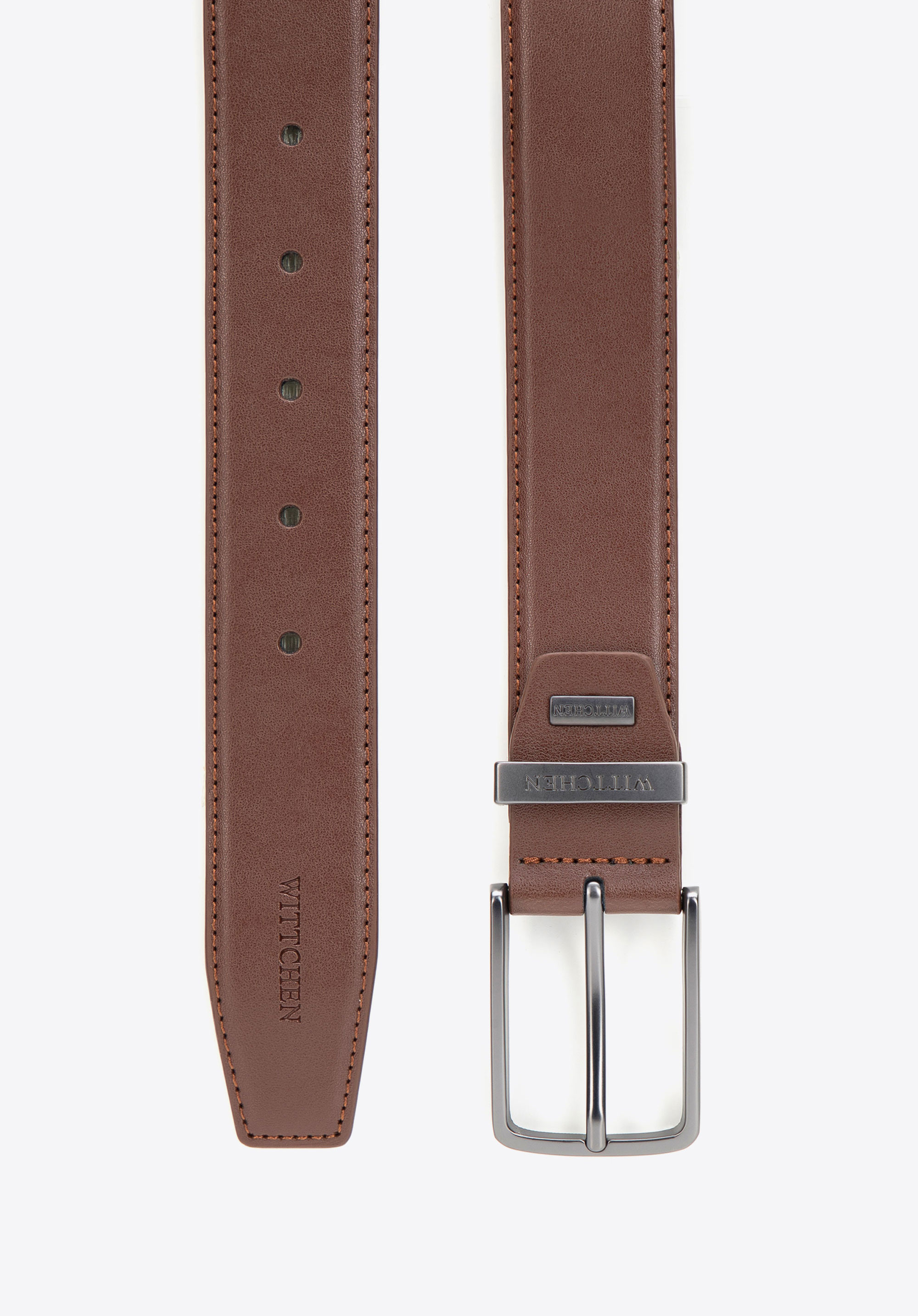 Men's classic leather belt, light brown, 102-8M-110-5-11, Photo 1