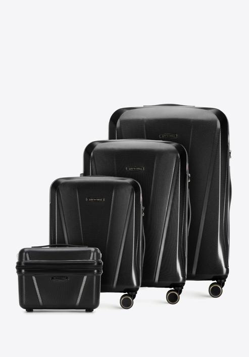 Luggage set with geometric design, black, 56-3P-12K-11, Photo 1