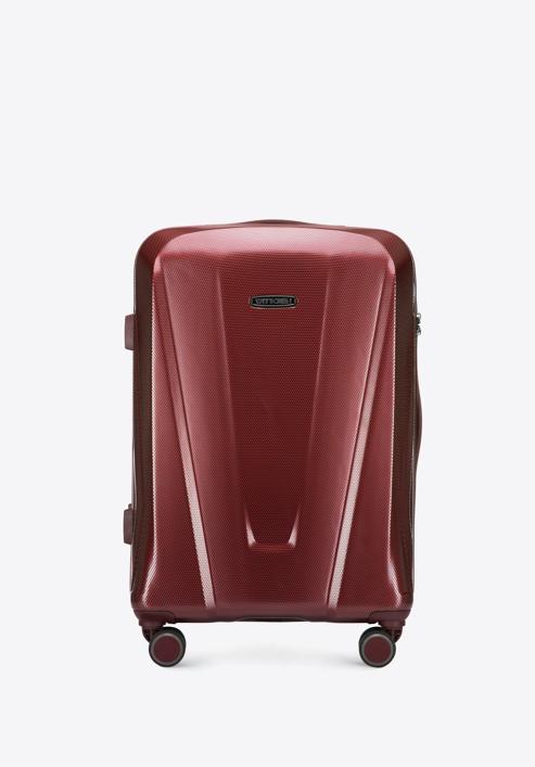 Luggage set with geometric design, burgundy, 56-3P-12K-11, Photo 2