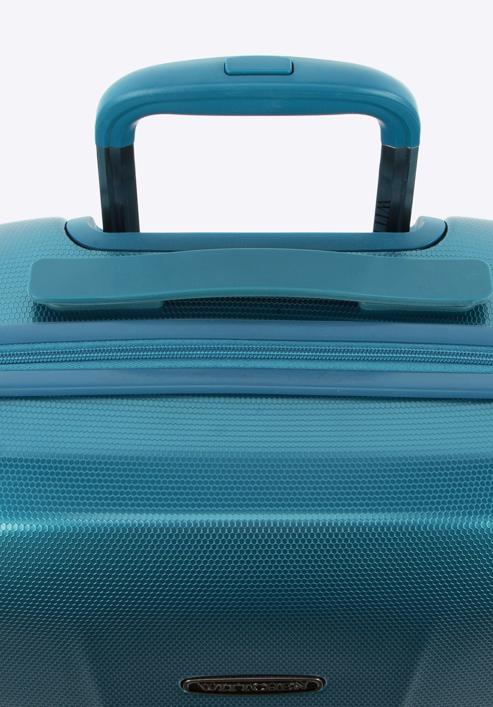Komplet geometrycznych walizek z polikarbonu, niebieski, 56-3P-12K-11, Zdjęcie 8