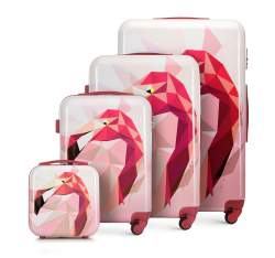 Komplet walizek z ABS-u z nadrukiem, różowy, 56-3A-64K-35, Zdjęcie 1