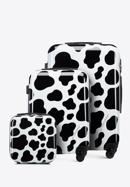 Komplet walizek z ABS-u w zwierzęcy wzór, czarno-biały, 56-3A-64K-Z, Zdjęcie 1