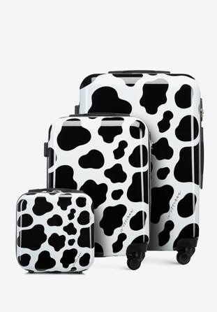 Komplet walizek z ABS-u w zwierzęcy wzór czarno-biały