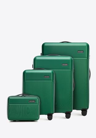 Komplet walizek z ABS-u z pionowymi paskami, zielony, 56-3A-80K-85, Zdjęcie 1