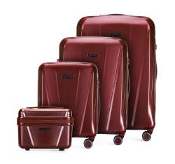 Luggage set with geometric design, burgundy, 56-3P-12K-36, Photo 1