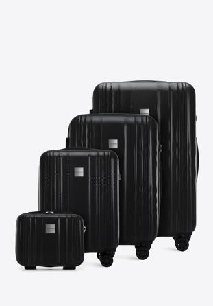 Komplet walizek z polikarbonu plaster miodu, czarny, 56-3P-30K-10, Zdjęcie 1
