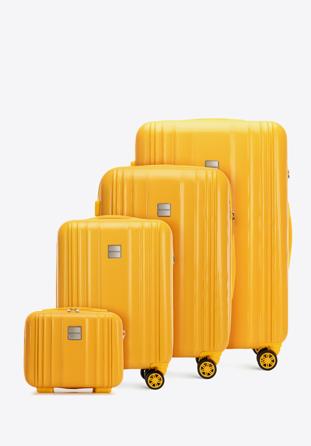 Komplet walizek z polikarbonu plaster miodu, żółty, 56-3P-30K-50, Zdjęcie 1
