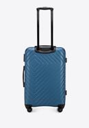 Średnia walizka z ABS-u z geometrycznym tłoczeniem, ciemnoniebieski, 56-3A-752-55, Zdjęcie 3