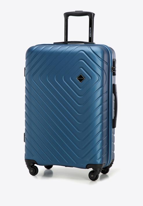 Medium-sized suitcase with geometric design, dark blue, 56-3A-752-25, Photo 4