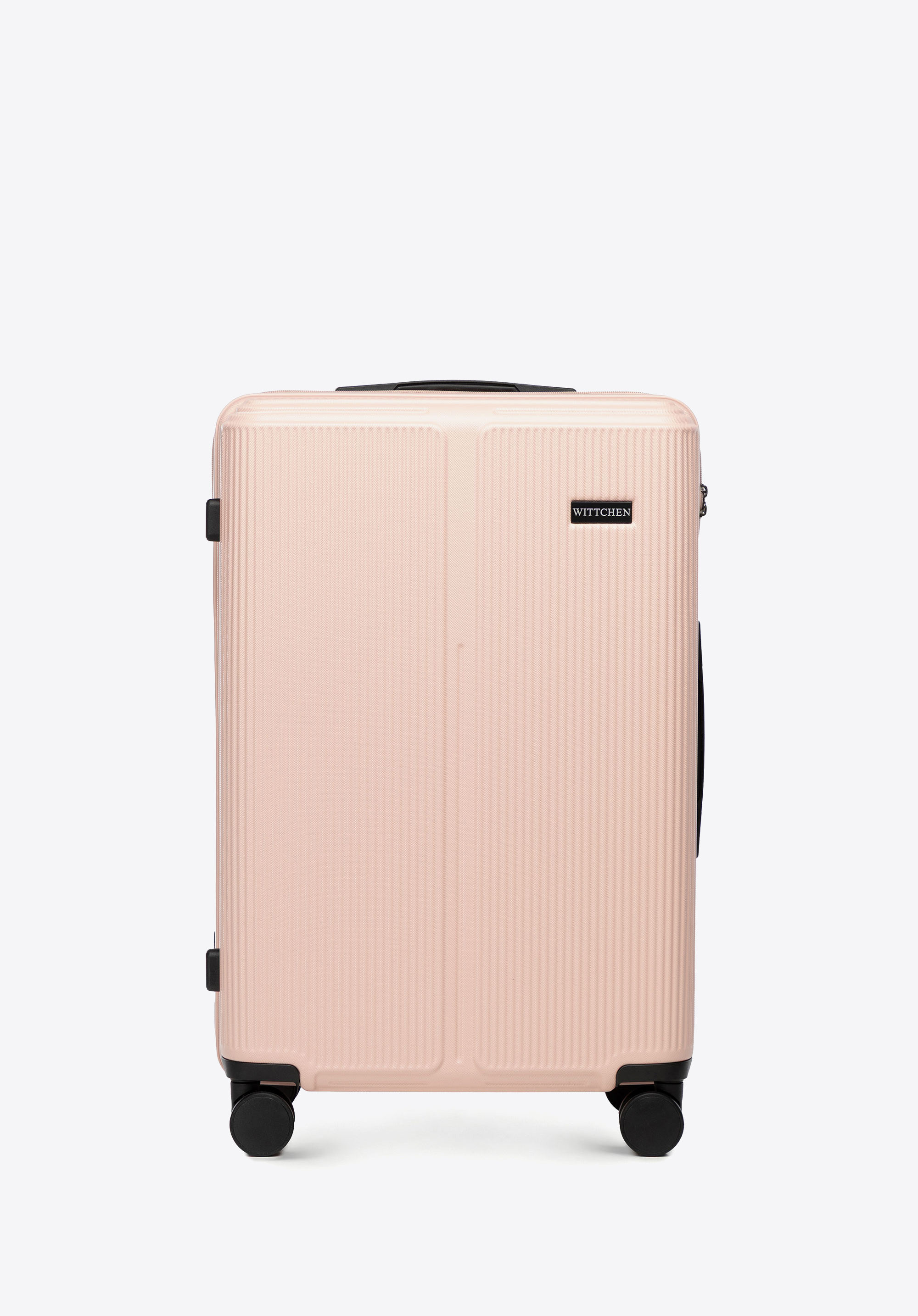 Striped ABS luggage set, powder pink, 56-3A-60K-34P, Photo 1