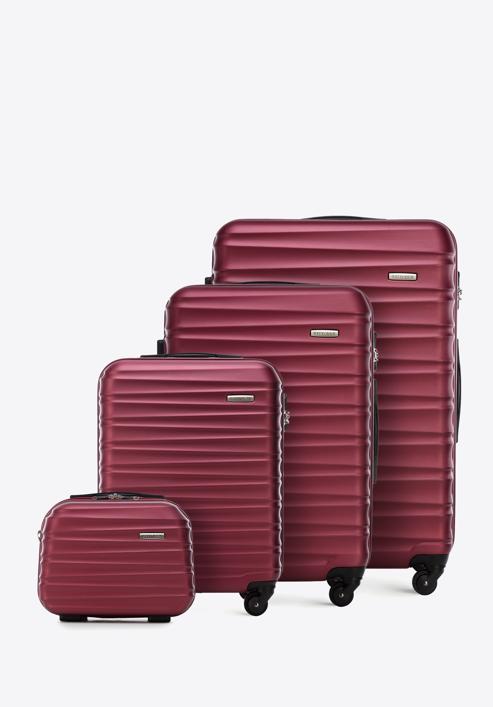 Komplet walizek z ABS-u z żebrowaniem, bordowy, 56-3A-31K-85, Zdjęcie 1