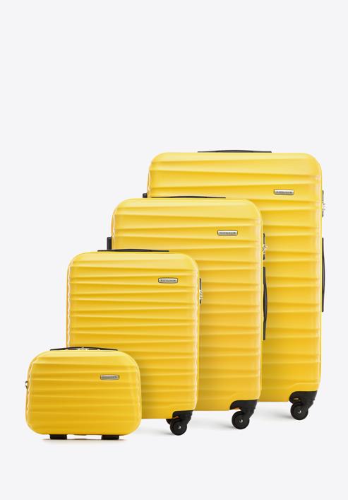 Komplet walizek z ABS-u z żebrowaniem, żółty, 56-3A-31K-35, Zdjęcie 1