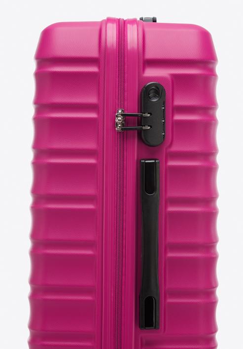 Komplet walizek z ABS-u z żebrowaniem, różowy, 56-3A-31K-55, Zdjęcie 10