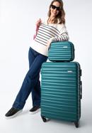 Komplet walizek z ABS-u z żebrowaniem, zielony, 56-3A-31K-11, Zdjęcie 15