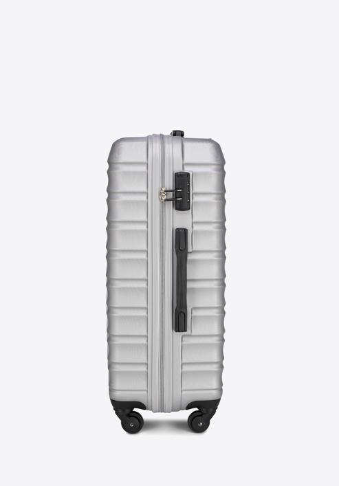 Komplet walizek z ABS-u z żebrowaniem, szary, 56-3A-31K-70, Zdjęcie 3