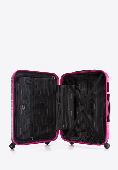 Komplet walizek z ABS-u z żebrowaniem, różowy, 56-3A-31K-55, Zdjęcie 6