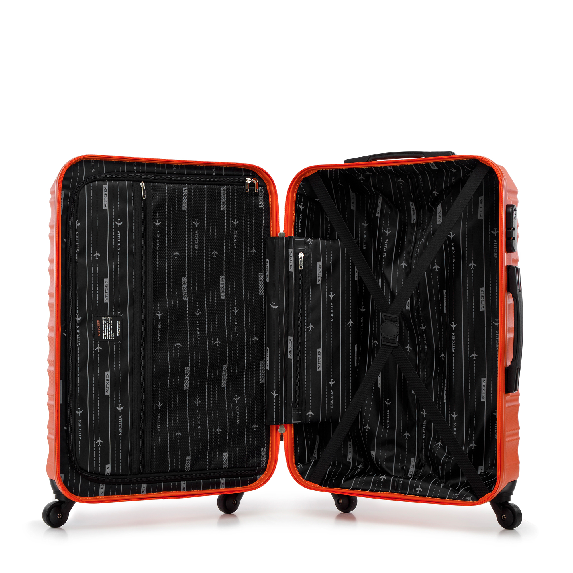 Sada ABS kufrov s rebrinami, oranžová, 56-3A-31K-55, Vyberte variant oranžová