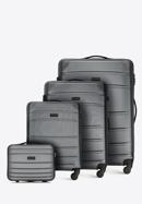 Komplet walizek z ABS-u żłobionych, szary, 56-3A-65K-01, Zdjęcie 1