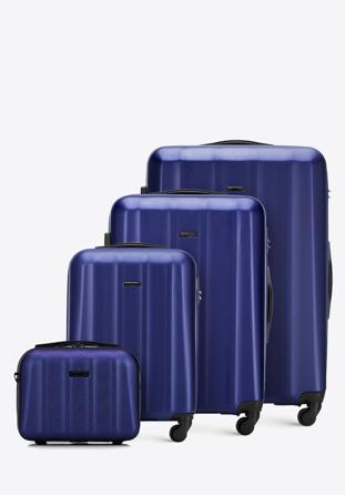 Komplet walizek z polikarbonu z teksturą, niebieski, 56-3P-11K-90, Zdjęcie 1