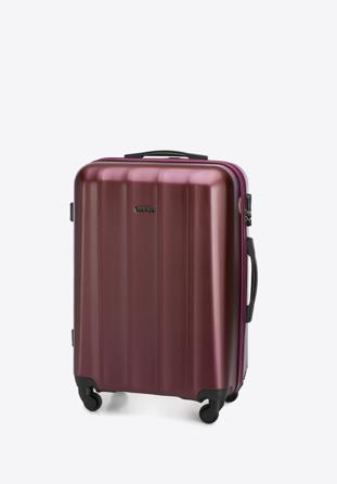 Komplet walizek z polikarbonu z teksturą, bordowy, 56-3P-11K-35, Zdjęcie 1