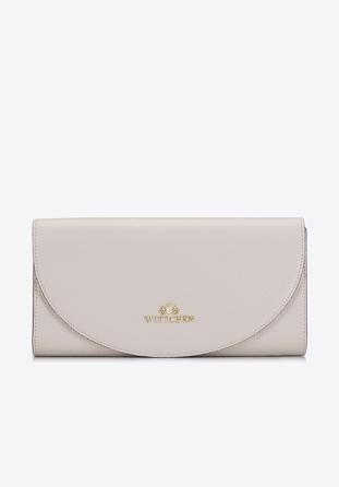 Minimalistic leather clutch bag, cream, 92-4E-659-0, Photo 1