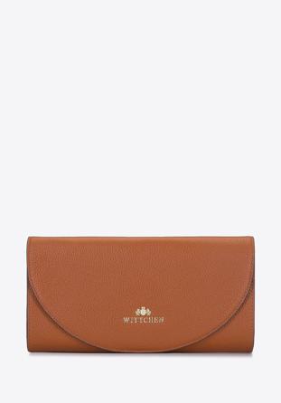 Minimalistic leather clutch bag, cognac, 92-4E-659-5, Photo 1
