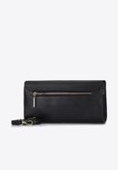 Minimalistic leather clutch bag, black, 92-4E-659-5, Photo 2