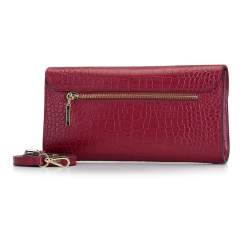 Leather clutch bag with animal print, red, 92-4E-659-3C, Photo 1
