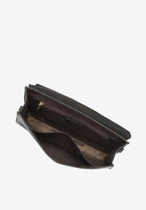 Minimalistic leather clutch bag, black, 92-4E-659-5, Photo 3