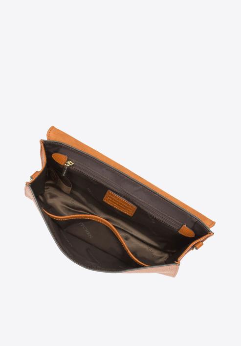 Minimalistic leather clutch bag, cognac, 92-4E-659-1, Photo 3