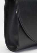 Minimalistic leather clutch bag, black-gold, 92-4E-659-1, Photo 5