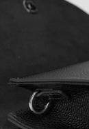 Kopertówka skórzana minimalistyczna, czarno-srebrny, 92-4E-659-5, Zdjęcie 5