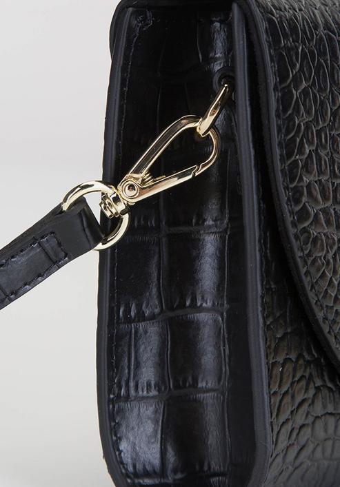 Leather clutch bag with animal print, black, 92-4E-659-3C, Photo 4