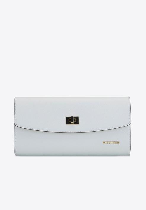 Leather clutch bag with chain shoulder strap, white, 92-4E-661-10, Photo 2