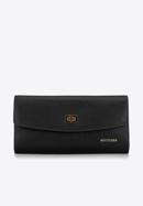 Leather clutch bag with chain shoulder strap, black-gold, 92-4E-661-80, Photo 2
