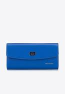 Leather clutch bag with chain shoulder strap, blue, 92-4E-661-10, Photo 2