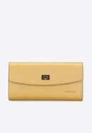 Leather clutch bag with chain shoulder strap, gold, 92-4E-661-G, Photo 2